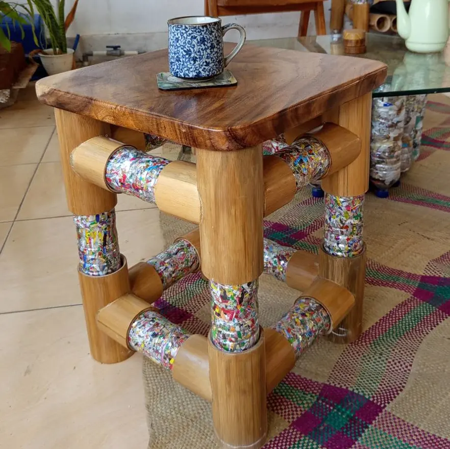 A coffee table made with bamboo ecojoiners